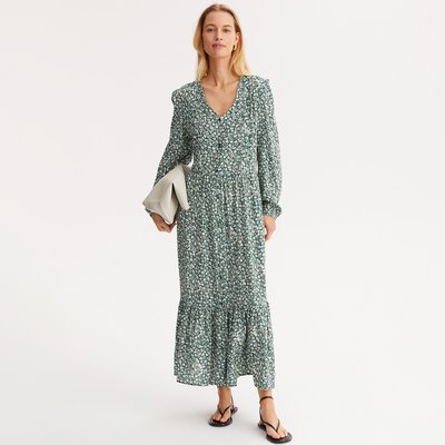 Robe évasée, imprimé floral, longue ANNE WEYBURN