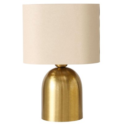 Lampe à poser métal doré et abat-jour beige 24x13.5x35cm WADIGA