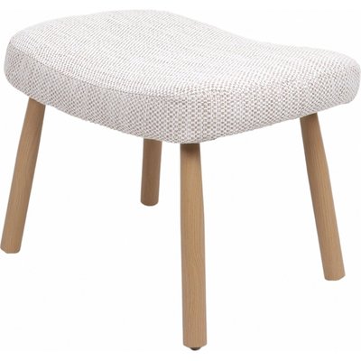 Tabouret naturel design en bois et métal assise tissu RECOLLECTION