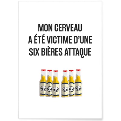 Affiche Six bières attaque L'AFFICHERIE