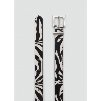 Ceinture en cuir avec poils de zèbre MANGO