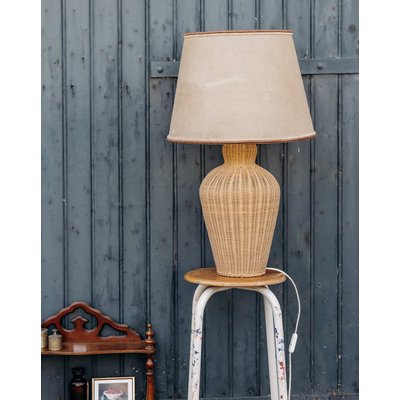 Lampe à poser en osier Suzanne N°108 - Bon état DEBONGOUT