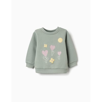 Sweat en coton peigné avec fleurs et cœurs ZIPPY
