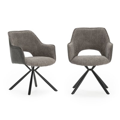 Lot de 2 fauteuils en tissu avec pieds en métal noir L62 cm - MARIEL CALICOSY