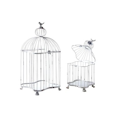 Cages en métal laqué blanc patiné (Lot de 2) AUBRY GASPARD