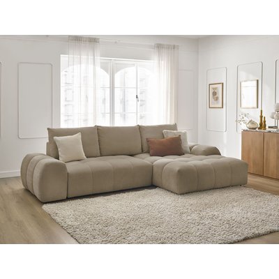 Canapé d'angle convertible 3 places en tissu texturé, EVEREST BOBOCHIC