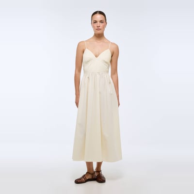 Robe longue à bretelles en coton MONOPRIX