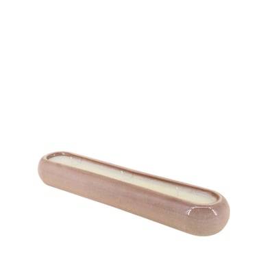 Bougie parfumée allongée en céramique beige 31cm ORNAMI