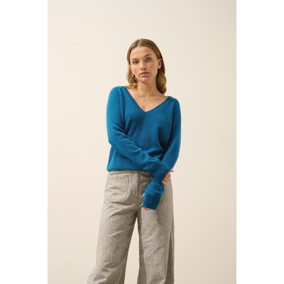 Pull Col V  Paon Phoebe JUST CASHMERE