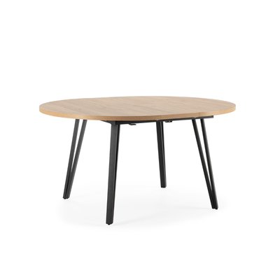 Table ronde extensible de 120 à 150 cm avec pieds en métal noir - CLEO CALICOSY
