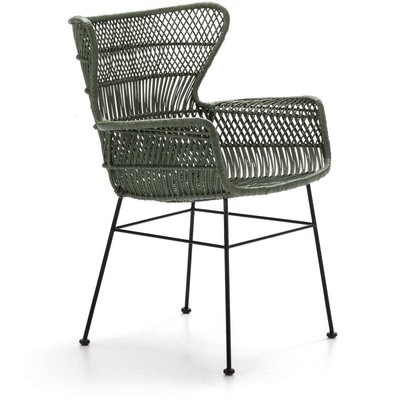 Fauteuil en osier et métal, Aguilon vintage RECOLLECTION