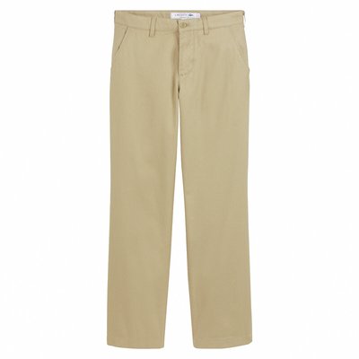 Pantalon chino straight fit twill de coton LACOSTE