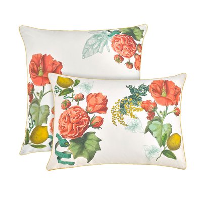 Taie d'oreiller percale de coton 80 fils/cm² lavé CITRONS DE MENTON GARNIER-THIEBAUT