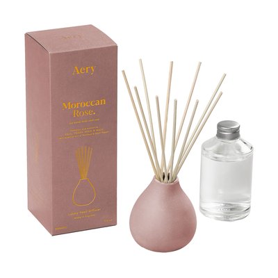 Diffuseur À Tiges En Vase Céramique Violet Au Parfum Rose Du Marocaine 200 Ml AERY