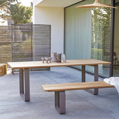 Table de jardin en teck massif et aluminium 6/8 pers. HARPER TIKAMOON