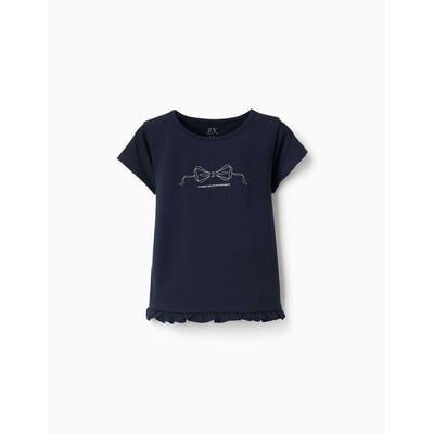 T-shirt en coton avec imprimé et ourlet à volants ZIPPY
