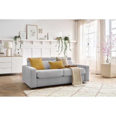 Canapé droit convertible 3 places en tissu couchage 140x190 cm, MONACO BOBOCHIC