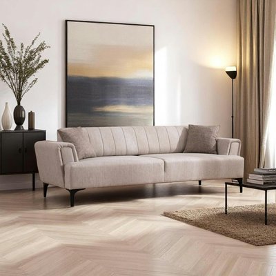 Canapé 3 places beige - lit d’appoint, style moderne LUCCA PIER IMPORT