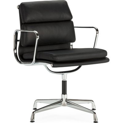 Chaise de bureau design cuir  et aluminium chromé élégante RECOLLECTION