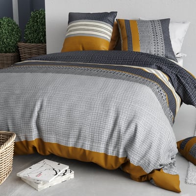 Parure housse de couette en coton imprimée, Elka ATELIER DU COTON