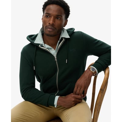 Sweat à capuche zippé Logo Essential mi-brossé SUPERDRY