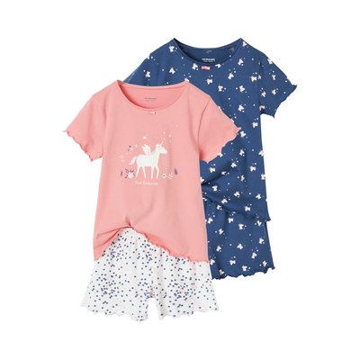 Lot de 2 pyjashorts licornes VERTBAUDET