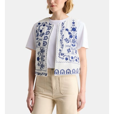 Veste tube elinka broderies coton GALERIES LAFAYETTE