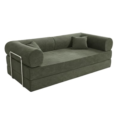 Canapé convertible 2 places en tissu avec coussin modulable, WENDY OVIALA