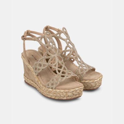 Sandales compensées avec strass et boucle ALMA EN PENA