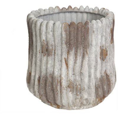 Pot en céramique ondulé effet rustique pour décoration d'intérieur RECOLLECTION