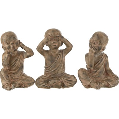 Figurine moine assis en polyresine  décor zen RECOLLECTION