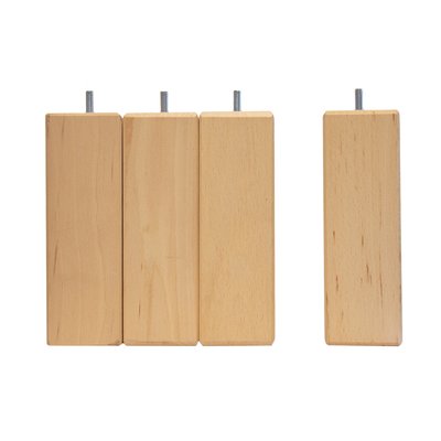 Jeu de pieds de lit carrés en bois (lot de 4) BELLECOUR