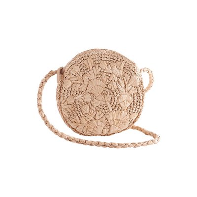 Sac à bandoulière circulaire en raphia NEXT