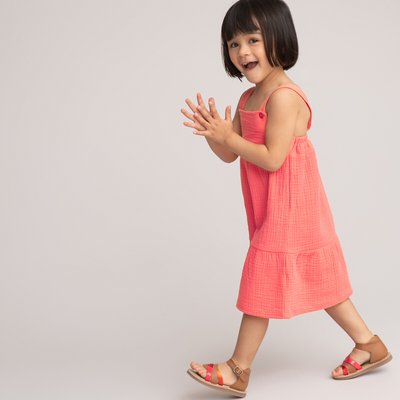 Robe longue à bretelles en gaze de coton LA REDOUTE COLLECTIONS