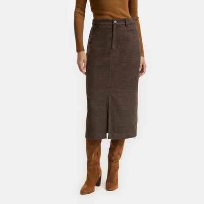 Falda lápiz de cuadros de largo midi LA REDOUTE COLLECTIONS
