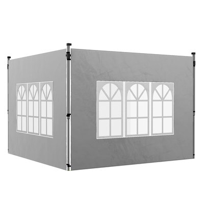 Lot de 2 parois latérales tonnelle 3 x 3 m ou 3 x 4 m - 295 x 195 cm OUTSUNNY