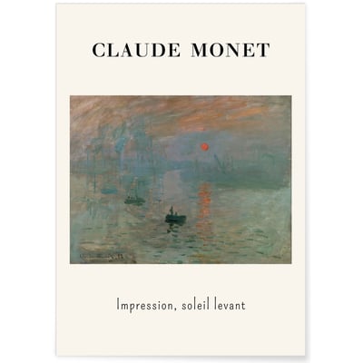 Affiche Claude Monet - Impression, Soleil Levant L'AFFICHERIE
