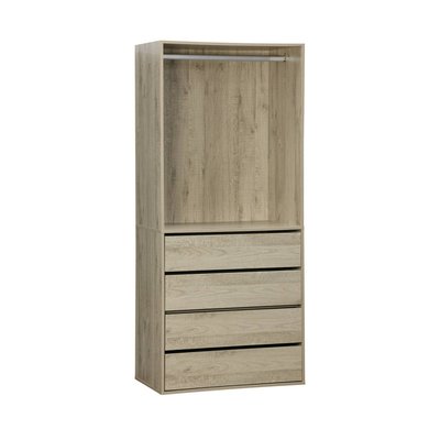 Module dressing décor bois 4 tiroirs 1 penderie MODULO SWEEEK