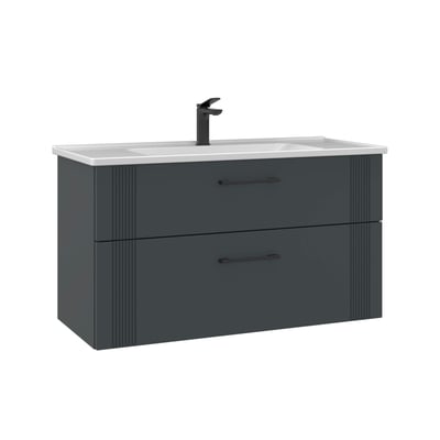 Meuble suspendu 2 tiroirs + vasque 100 cm ONDIA PIER IMPORT