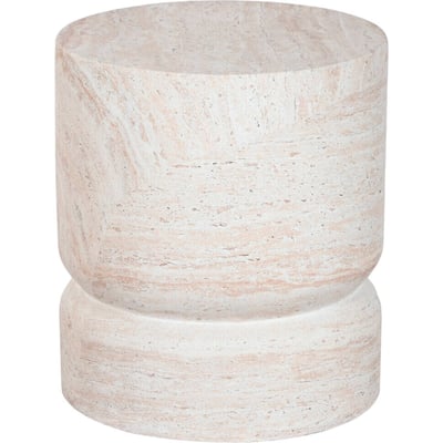 Table d'appoint ronde effet travertin en résine Neoclasico Simil Travertine RECOLLECTION
