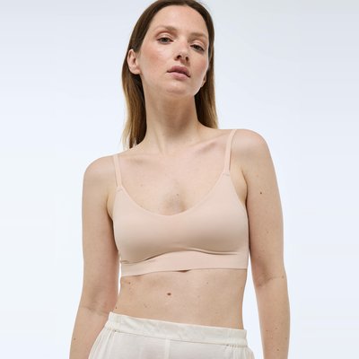Brassière confort col rond en microfibre avec coques amovibles MONOPRIX