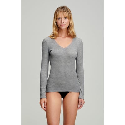 T-shirt manches longues en laine et soie ARMOR-LUX