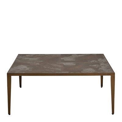 Table basse carrée plateau céramique pieds métal BLANC D’IVOIRE