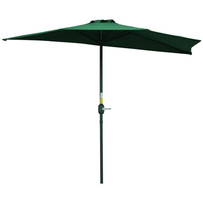 Demi parasol - parasol de balcon - métal polyester vert OUTSUNNY