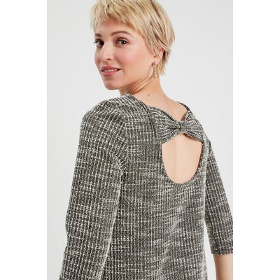Robe droite manches 3/4 tweed CACHE CACHE