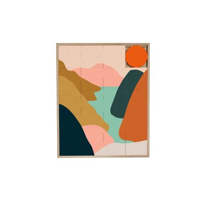 Tableau en bois taquin paysage baigné de couleurs 63 x 78 - RELIEF TAQUIN