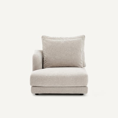 Demi-canapé gauche, arrondi, modulable en velours chenille, TIBERIO AM.PM