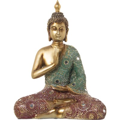 Statue Bouddha doré résine, élément zen pour intérieur RECOLLECTION