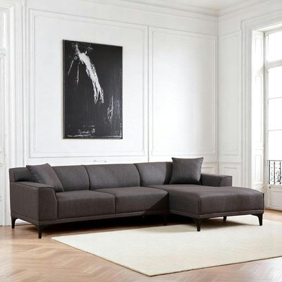 Canapé d'angle gris anthracite - côté droit ORSAY PIER IMPORT