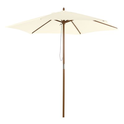 Parasol droit hexagonal dim. Ø 2,5 x 2,3H m bambou polyester OUTSUNNY